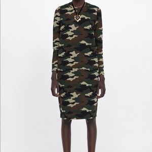 🏷NWT Zara Texture Weave Camo Midi Dress M